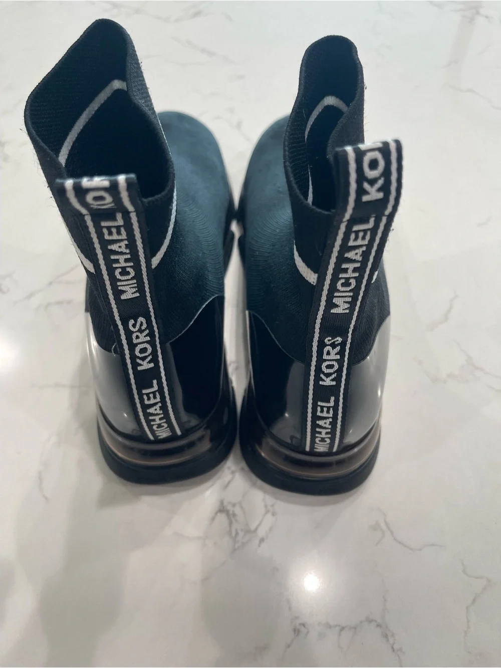 Michael Kors Black Logo-Trim Sock Boots